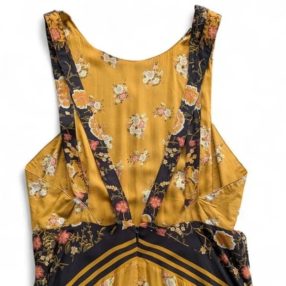 Free People Sunrise Oblivion Maxi Dress Antique Gold Sz 8 - Picture 10 of 11